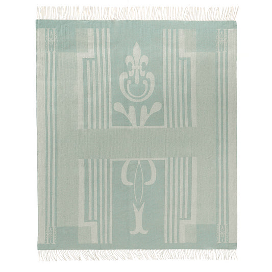 4666-09   Large Jacquard Wool Blanket For Sofa,Bed&Car, Large 55x83 inches, 1.5 lbs,Classic Design With Storage bag