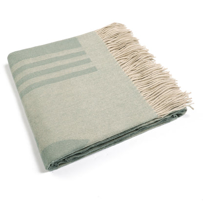 4666-09   Large Jacquard Wool Blanket For Sofa,Bed&Car, Large 55x83 inches, 1.5 lbs,Classic Design With Storage bag