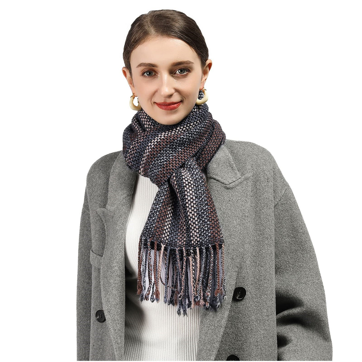 Lightweight Printed Wool Scarf for Women – 2-Style Collection